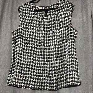 Talbots Women’s Monochrome Houndstooth Black/White 3X Tank Top